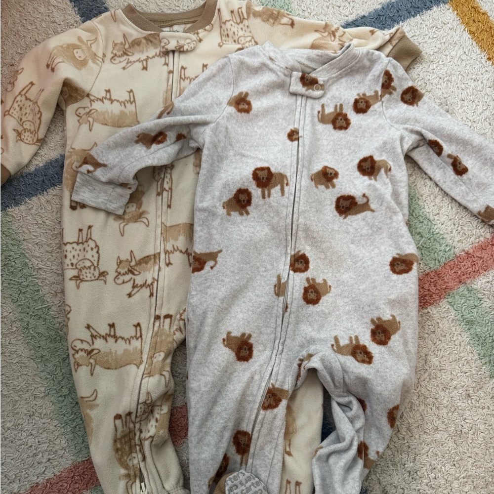 Set of 2 Carter's Footed Fleece One-Piece pajamas